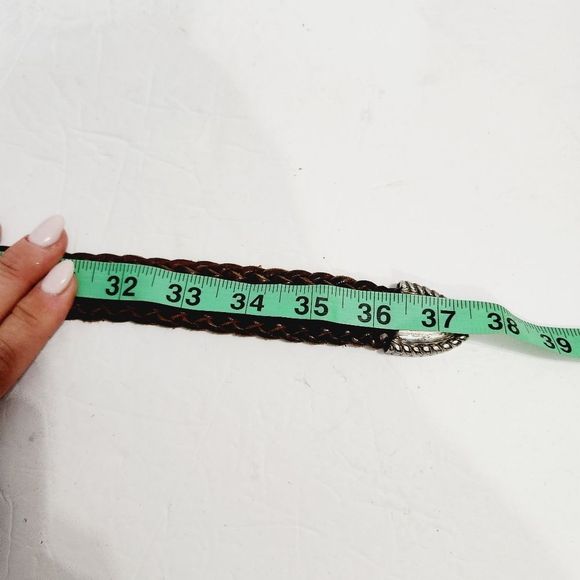 4x$25 Leather braided brown bohemian belt size medium - Picture 9 of 10